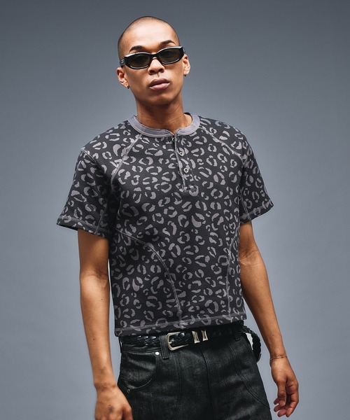 セール】Reopard Henry neck Thermal T / レオパードヘンリーネック