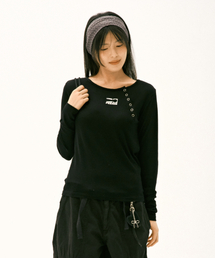 And Again（アンドアゲイン）の「ボタンポイントロングスリーブ（ブラック（Tシャツ/カットソー）」