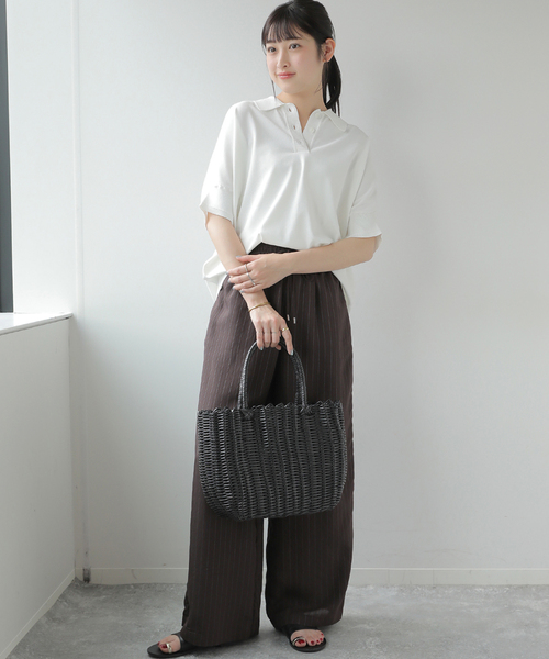 JOURNAL STANDARD relume(ジャーナルスタンダード レリューム)の「《追加6》ウォッシャブルニットポロシャツ(ニット/セーター・レディース・ベージュ/ブラック/ホワイト・FREE)」の10枚目の写真