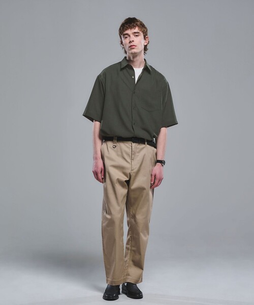 green label relaxing(グリーンレーベルリラクシング)の「ワッシャー ポプリン ボックスシルエット 半袖 シャツ(シャツ/ブラウス・メンズ・ベージュ/ネイビー/コバルトブルー/ダークグリーン・XL/M/S/L)」の9枚目の写真