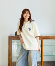 kaoyorinakami（カオヨリナカミ）の「rabbit line polo / ラビットリブラインポロシャツ（ポロシャツ）」