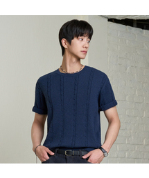 26 SS ウォッシャブルケーブルラウンドクロップニット（6カラー）