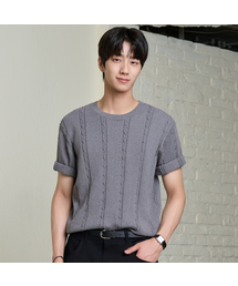 26 SS ウォッシャブルケーブルラウンドクロップニット(6カラー)
