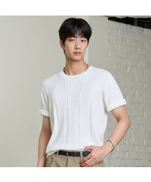 26 SS ウォッシャブルケーブルラウンドクロップニット（6カラー）