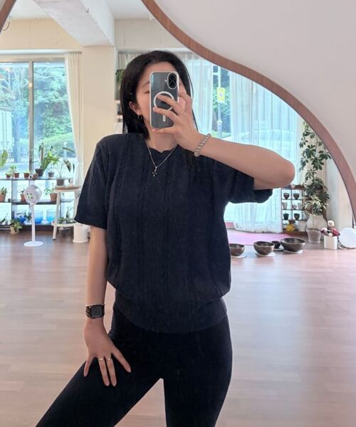 HYOJI(ヒョージ)の「26 SS ウォッシャブルケーブルラウンドクロップニット(6カラー)(ニット/セーター・メンズ・アイボリー/ブラック/ネイビー/ブラウン/レッド/チャコール・M/L/XL)」の12枚目の写真