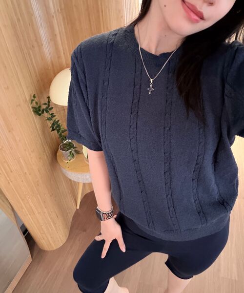 HYOJI(ヒョージ)の「26 SS ウォッシャブルケーブルラウンドクロップニット(6カラー)(ニット/セーター・メンズ・アイボリー/ブラック/ネイビー/ブラウン/レッド/チャコール・M/L/XL)」の13枚目の写真