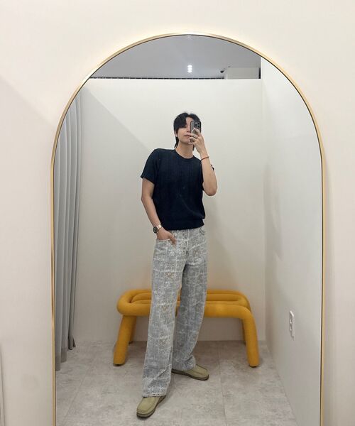 HYOJI(ヒョージ)の「26 SS ウォッシャブルケーブルラウンドクロップニット(6カラー)(ニット/セーター・メンズ・アイボリー/ブラック/ネイビー/ブラウン/レッド/チャコール・M/L/XL)」の15枚目の写真
