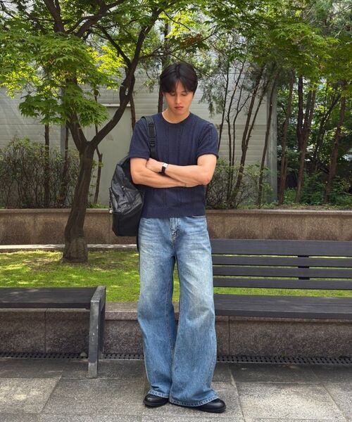 HYOJI(ヒョージ)の「26 SS ウォッシャブルケーブルラウンドクロップニット(6カラー)(ニット/セーター・メンズ・アイボリー/ブラック/ネイビー/ブラウン/レッド/チャコール・M/L/XL)」の16枚目の写真