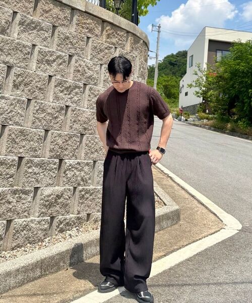 HYOJI(ヒョージ)の「26 SS ウォッシャブルケーブルラウンドクロップニット(6カラー)(ニット/セーター・メンズ・アイボリー/ブラック/ネイビー/ブラウン/レッド/チャコール・M/L/XL)」の17枚目の写真
