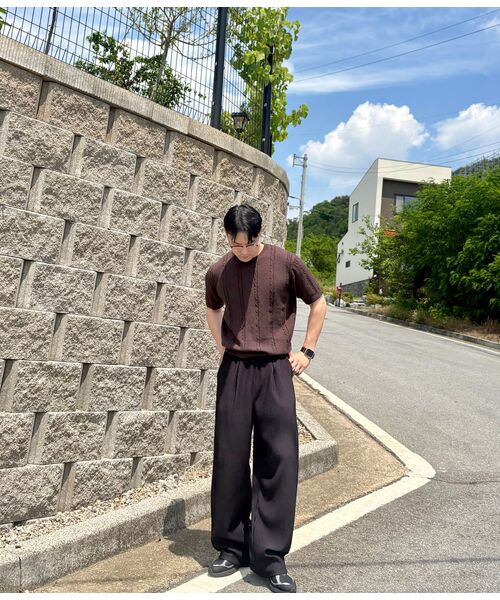 HYOJI(ヒョージ)の「26 SS ウォッシャブルケーブルラウンドクロップニット(6カラー)(ニット/セーター・メンズ・アイボリー/ブラック/ネイビー/ブラウン/レッド/チャコール・M/L/XL)」の19枚目の写真