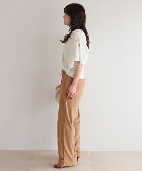 ONIT（オニット）の「《追加》Plus by ONIT/オニット SLOBE別注 2way パイルパンツ（その他パンツ・レディース・ネイビー/キャメル・FREE）」の4枚目の写真