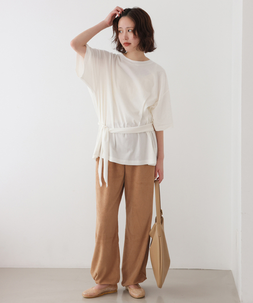 ONIT（オニット）の「《追加》Plus by ONIT/オニット SLOBE別注 2way パイルパンツ（その他パンツ・レディース・ネイビー/キャメル・FREE）」の9枚目の写真