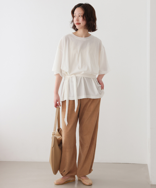 ONIT（オニット）の「《追加》Plus by ONIT/オニット SLOBE別注 2way パイルパンツ（その他パンツ・レディース・ネイビー/キャメル・FREE）」の10枚目の写真
