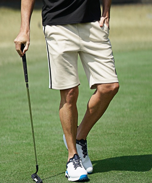 DIVINER GOLF(ディバイナー ゴルフ)の「【DIVINER GOLF】フェイクスウェードショートパンツ メンズ ゴルフウェア ハーフパンツ 夏服(ゴルフグッズ・メンズ・チャコールグレー/オフホワイト/ライトグレー・L/M/XL/XXL)」の2枚目の写真
