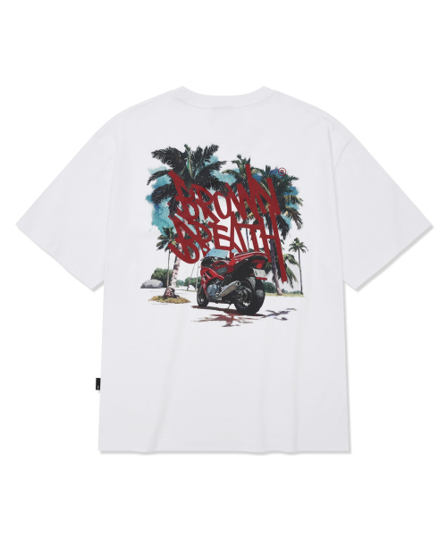 BROWNBREATH(ブラウンブレス)の「TAG PALM CIRCUIT TEE - WHITE(Tシャツ/カットソー・レディース・その他・SMALL/MEDIUM/LARGE/X-LARGE)」の1枚目の写真