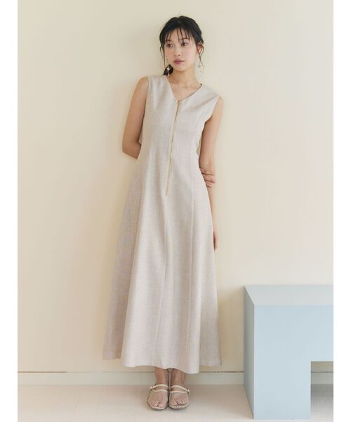 LAGUNAMOON（ラグナムーン）の「フロントZIPミックスカラーワンピース 【夏服】（ワンピース・レディース・レッド/ブラック/ベージュ/グリーン・SMALL/MEDIUM）」の2枚目の写真