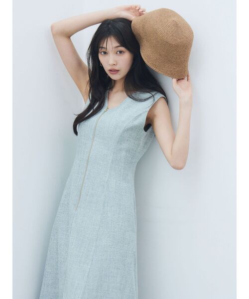 LAGUNAMOON（ラグナムーン）の「フロントZIPミックスカラーワンピース 【夏服】（ワンピース・レディース・レッド/ブラック/ベージュ/グリーン・SMALL/MEDIUM）」の3枚目の写真