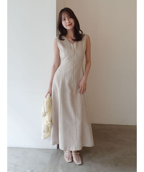 LAGUNAMOON（ラグナムーン）の「フロントZIPミックスカラーワンピース 【夏服】（ワンピース・レディース・レッド/ブラック/ベージュ/グリーン・SMALL/MEDIUM）」の8枚目の写真