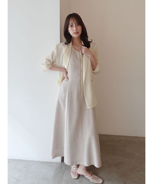 LAGUNAMOON（ラグナムーン）の「フロントZIPミックスカラーワンピース 【夏服】（ワンピース・レディース・レッド/ブラック/ベージュ/グリーン・SMALL/MEDIUM）」の10枚目の写真
