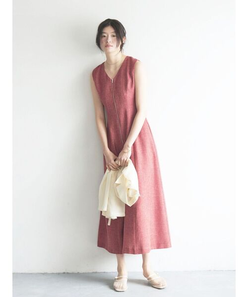 LAGUNAMOON（ラグナムーン）の「フロントZIPミックスカラーワンピース 【夏服】（ワンピース・レディース・レッド/ブラック/ベージュ/グリーン・SMALL/MEDIUM）」の13枚目の写真