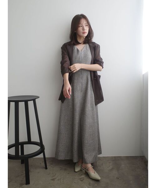 LAGUNAMOON（ラグナムーン）の「フロントZIPミックスカラーワンピース 【夏服】（ワンピース・レディース・レッド/ブラック/ベージュ/グリーン・SMALL/MEDIUM）」の16枚目の写真