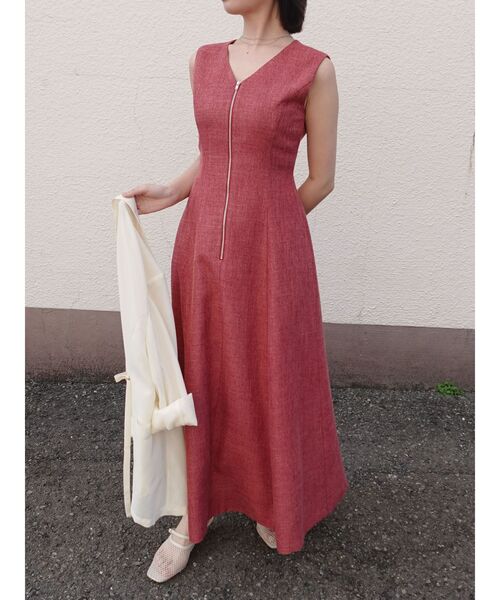LAGUNAMOON（ラグナムーン）の「フロントZIPミックスカラーワンピース 【夏服】（ワンピース・レディース・レッド/ブラック/ベージュ/グリーン・SMALL/MEDIUM）」の19枚目の写真