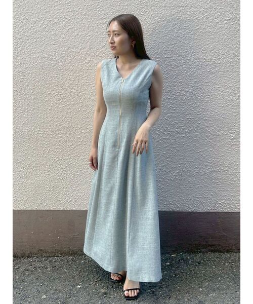 LAGUNAMOON(ラグナムーン)の「フロントZIPミックスカラーワンピース 【夏服】【オフィスカジュアル】(ワンピース・レディース・レッド/ブラック/ベージュ/グリーン・SMALL/MEDIUM)」の6枚目の写真