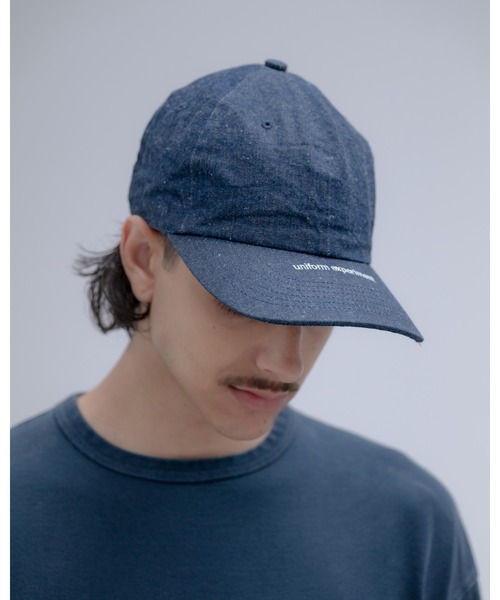 uniform experiment（ユニフォームエクスペリメント）の「NEP DENIM CAP（キャップ・メンズ・ブラック/インディゴブルー/ホワイト・FREE）」の4枚目の写真