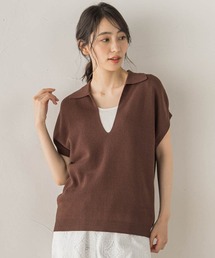 強撚鹿の子ポロドッキングニット