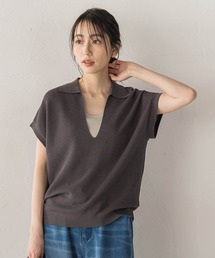 強撚鹿の子ポロドッキングニット