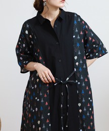 Emago（イマゴ）の「EMAGO 気球と森のプリントワンピース（シャツワンピース）」