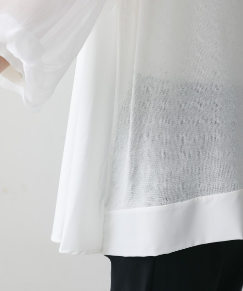 Bou Jeloud（ブージュルード）の「袖異素材バルーンスリーブプルオーバー（Tシャツ/カットソー・レディース・オフホワイト・MEDIUM）」の15枚目の写真