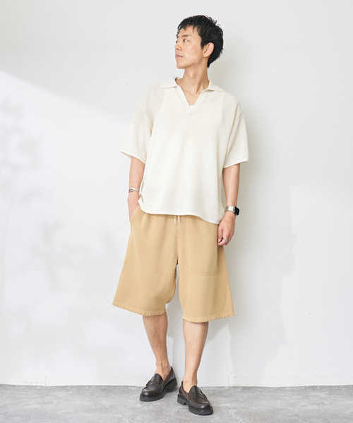 B.C STOCK(ベーセーストック)の「ハイツイストリブダブルニーショーツ(その他パンツ・メンズ・ベージュ/ブラック/ホワイト/サックスブルー・MEDIUM/LARGE)」の19枚目の写真