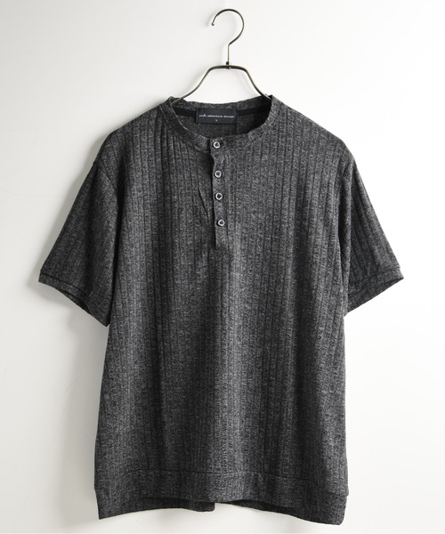 neos(ネオス)の「【neos】ヘンリーネック Tシャツ メンズ 半袖 ニットソー リブ編み ルーズシルエット 韓国 カットソー(Tシャツ/カットソー・メンズ・グレイッシュベージュ/チャコールグレー/ホワイト/ブラック・MEDIUM/LARGE/X-LARGE)」の8枚目の写真