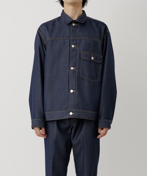 ADAM ET ROPE'(アダムエロペ)の「NIKKE デニムトラックジャケット / ADAM ET ROPE' JEANS(デニムジャケット・メンズ・ネイビー/ダークブラウン/ブラック系その他2・L/M/S)」の6枚目の写真