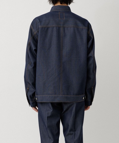 ADAM ET ROPE'(アダムエロペ)の「NIKKE デニムトラックジャケット / ADAM ET ROPE' JEANS(デニムジャケット・メンズ・ネイビー/ダークブラウン/ブラック系その他2・L/M/S)」の8枚目の写真