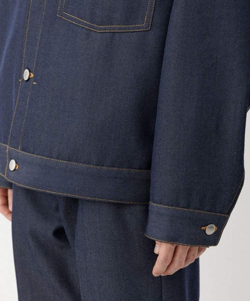 ADAM ET ROPE'(アダムエロペ)の「NIKKE デニムトラックジャケット / ADAM ET ROPE' JEANS(デニムジャケット・メンズ・ネイビー/ダークブラウン/ブラック系その他2・L/M/S)」の10枚目の写真