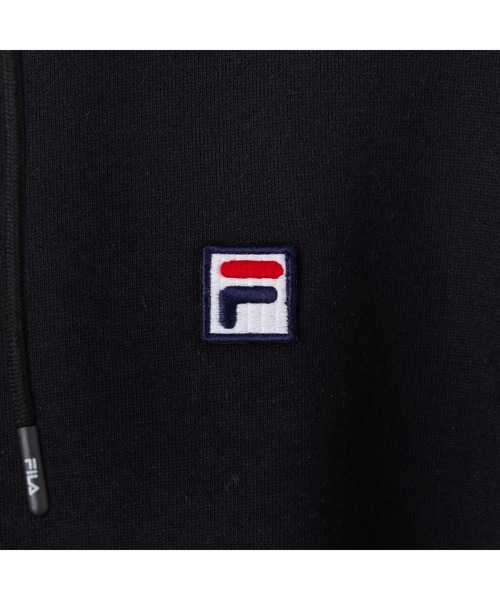 FILA（フィラ）の「ESSENTIAL HOODIE / エッセンンシャル　スウェットフーディ（パーカー・レディース・ブラック/グレー/ネイビー・L/XL/M/S）」の5枚目の写真