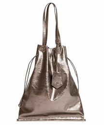 METALLIC GATHERED TOTE BAG