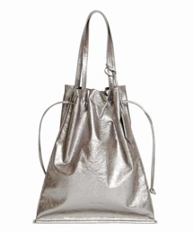 METALLIC GATHERED TOTE BAG