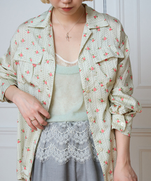 IENA LA BOUCLE レトロフラワープリントシャツ