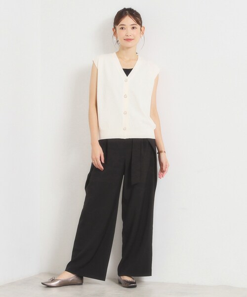 ITS'DEMO(イッツデモ)の「Dカンベルトワイドパンツ(その他パンツ・レディース・ブラック/ベージュ・00)」の15枚目の写真