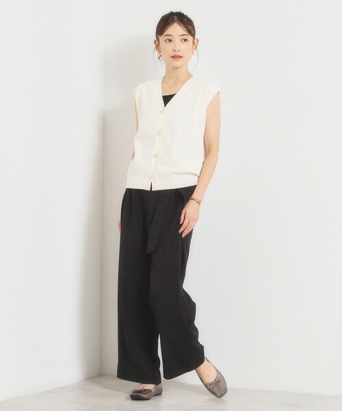 ITS'DEMO(イッツデモ)の「Dカンベルトワイドパンツ(その他パンツ・レディース・ブラック/ベージュ・00)」の14枚目の写真