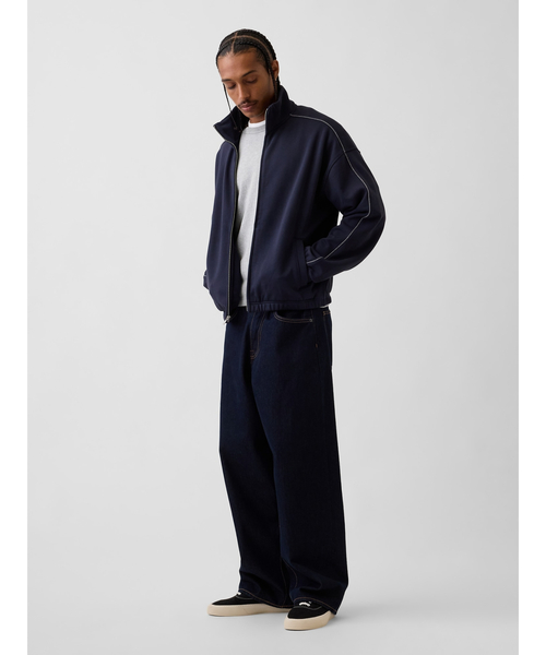 GAP(ギャップ)の「ヘビーウェイト オーバーサイズ ジップアップジャケット(スウェット・メンズ・チャコールグレー/ネイビー・XS/S/M/L/XL)」の4枚目の写真