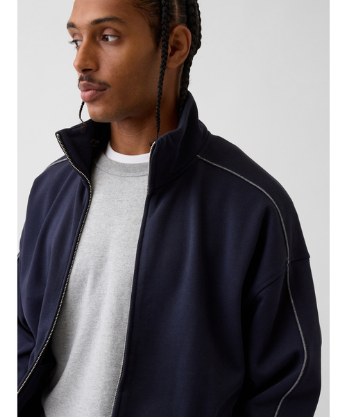 GAP(ギャップ)の「ヘビーウェイト オーバーサイズ ジップアップジャケット(スウェット・メンズ・チャコールグレー/ネイビー・XS/S/M/L/XL)」の8枚目の写真
