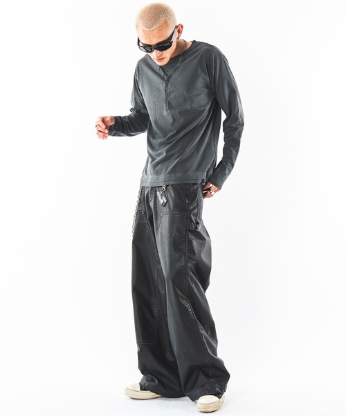 SHORT ROUND（ショートラウンド）の「SHORT ROUND/【26年秋冬新作】PUダブルニーパンツ（その他パンツ・メンズ・ブラック系その他・LARGE/MEDIUM）」の3枚目の写真