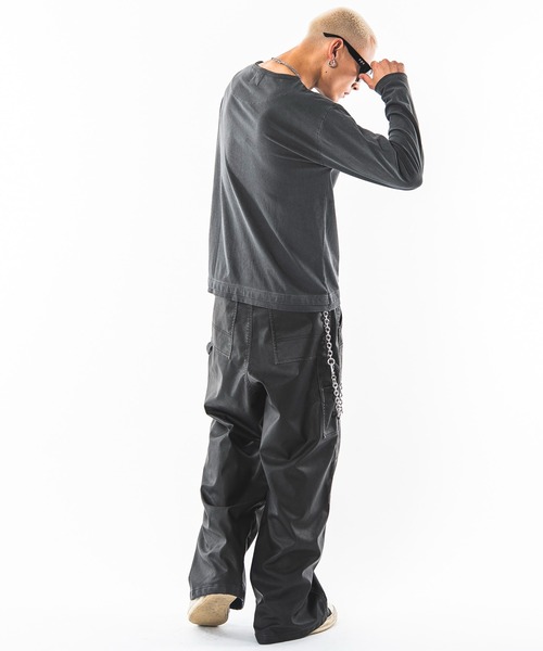 SHORT ROUND（ショートラウンド）の「SHORT ROUND/【26年秋冬新作】PUダブルニーパンツ（その他パンツ・メンズ・ブラック系その他・LARGE/MEDIUM）」の4枚目の写真