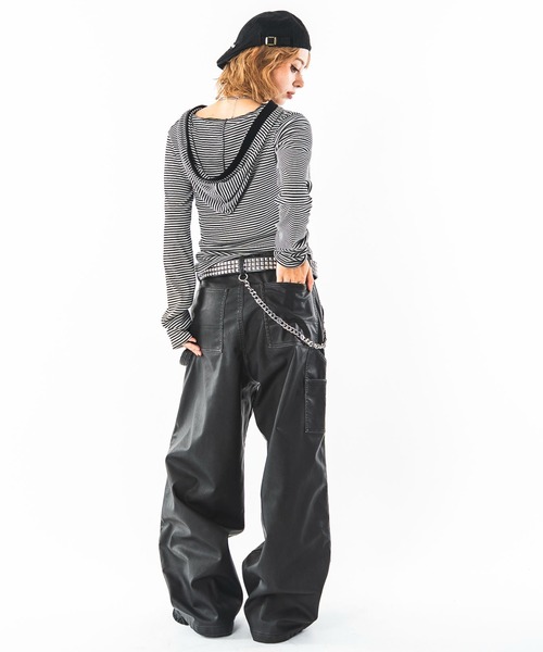 SHORT ROUND（ショートラウンド）の「SHORT ROUND/【26年秋冬新作】PUダブルニーパンツ（その他パンツ・メンズ・ブラック系その他・LARGE/MEDIUM）」の6枚目の写真