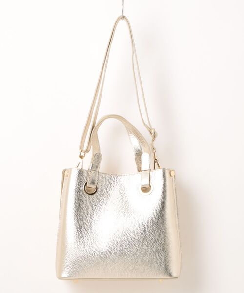 andrea cardone(アンドレアカルドネ)の「【ANDREA CARDONE】2WAY メタリック ハンドバッグ(Q66451)(ハンドバッグ・レディース・ゴールド・ALL)」の3枚目の写真