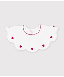 PETIT BATEAU | ハート刺繍フリルスタイ(スタイ/よだれかけ)